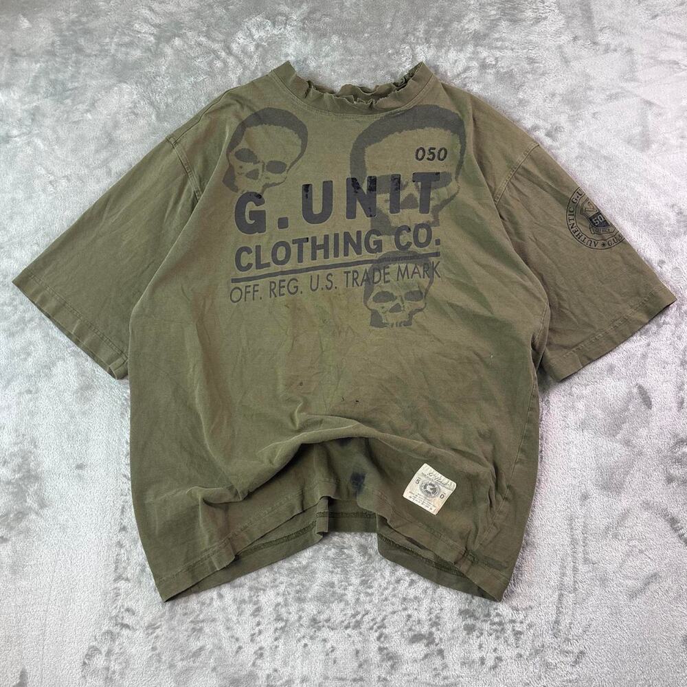 Vintage Y2K G-Unit 50 Cent Skull Heavyweight T-Shirt Mens Medium/Large